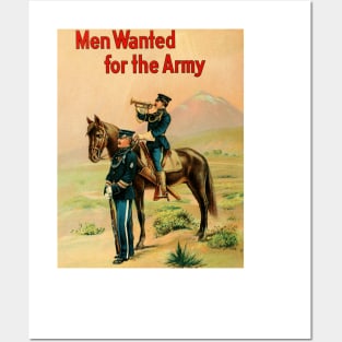 Men Wanted for the Army - Cavalry - Vintage Recruiting Poster Posters and Art